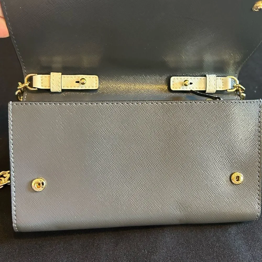 Marc Jacobs Stylish Black & Gray Women's Bag Wallet On Chain for Cards and Phone
